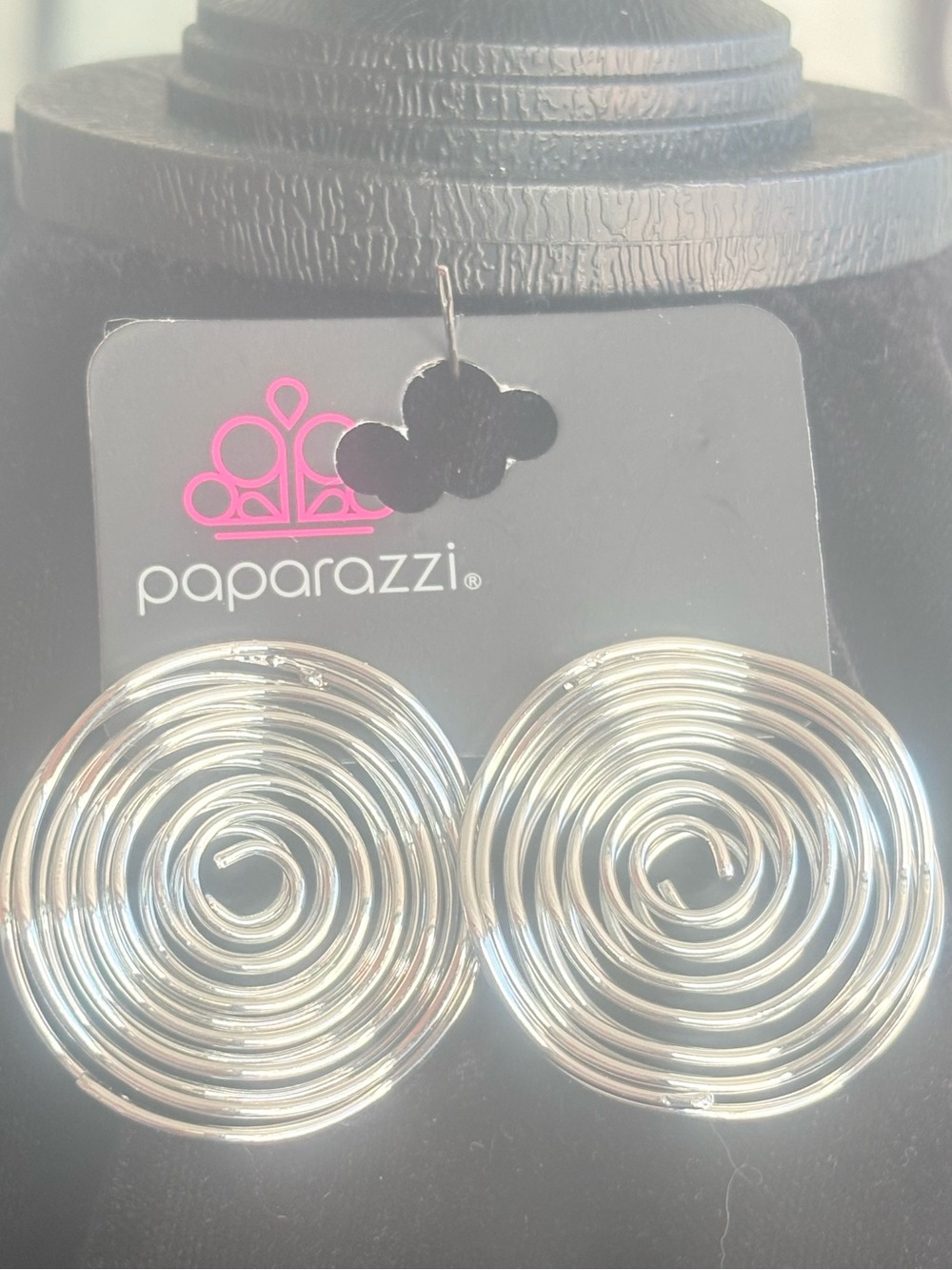 paparazzi Silver tone Spiral earrings-B